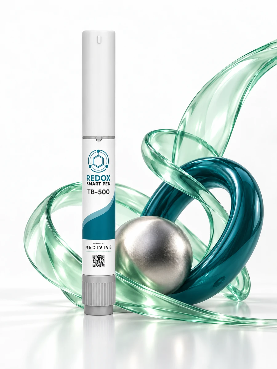 TB-500 Redox Smart Pen with matching glass accent and a silver sphere